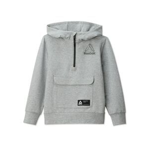 Reebok Boys Victory Hoodie XL 14/16 Gray Quarter Zip Media Front Pocket